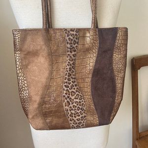 Beuno Shoulder Bag Animal Print Fabric Strips